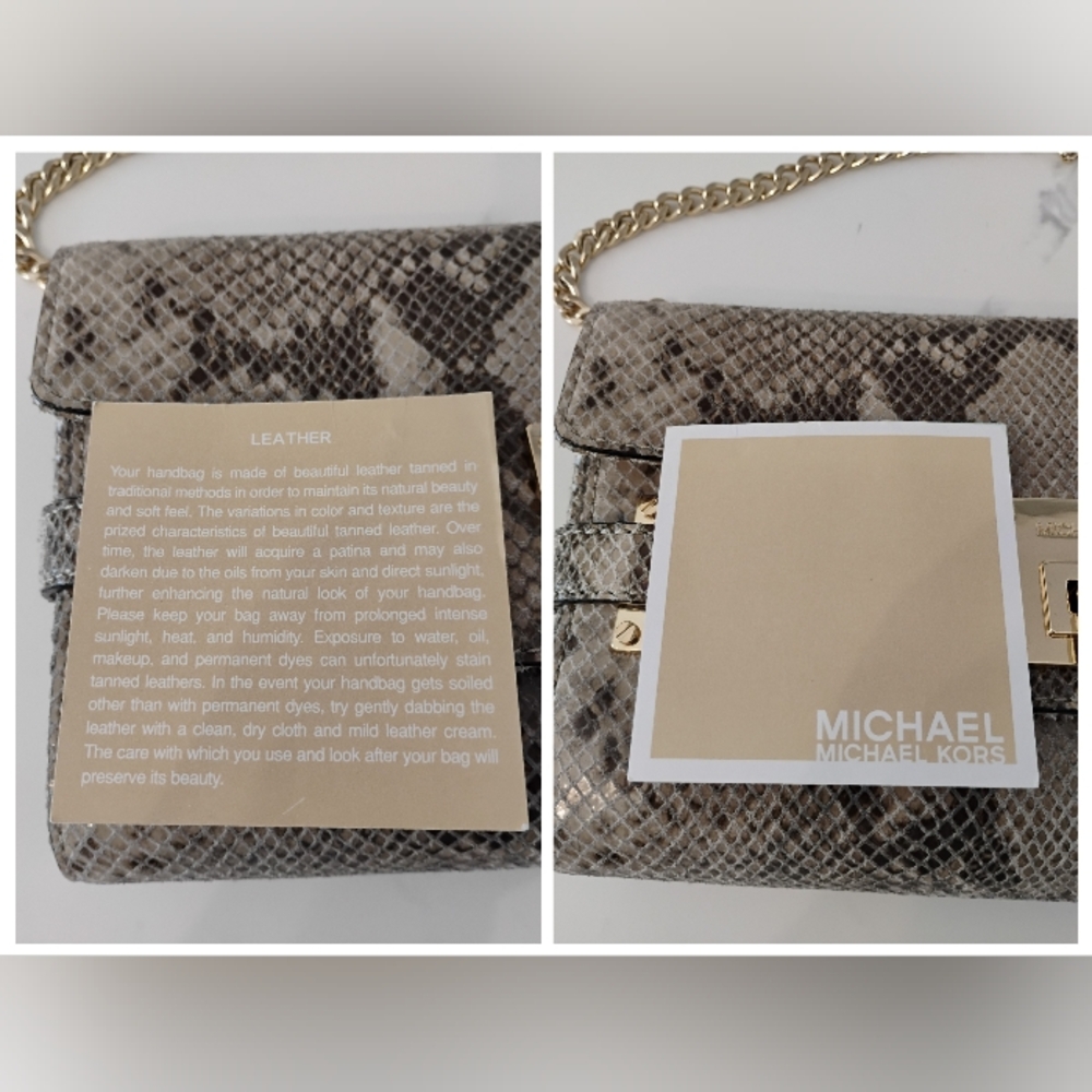 Michael Kors Snakeskin Embossed Shoulder Bag LIKE NEW - Picture 16 of 16